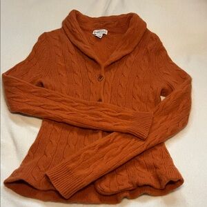 Vintage 100% Cashmere Cable Knit Button-up Cardigan Sweater